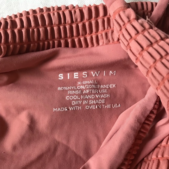 NWOT SIE SWIM Rose Gold Smocked Bikini Set - Picture 6 of 9